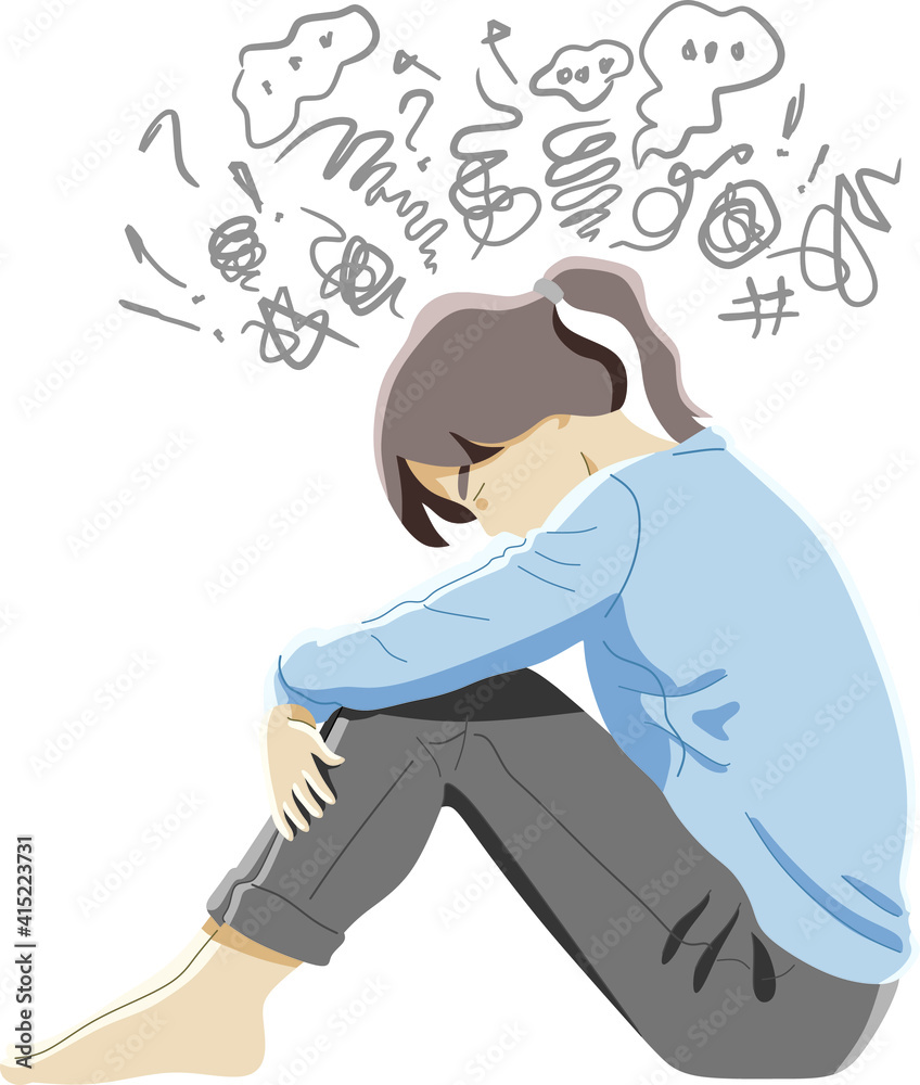young woman suffering mental disorder young woman suffering mental disorder