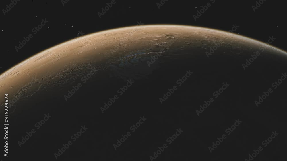 Planet Mars in deep space. spacecraft flies near Mars in the solar system. Cinematic 3d animation Planet Mars in deep space. spacecraft flies near Mars in the solar system. Cinematic 3d animation