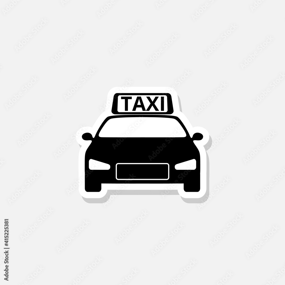 Taxi urban sticker icon isolated on white background Taxi urban sticker icon isolated on white background