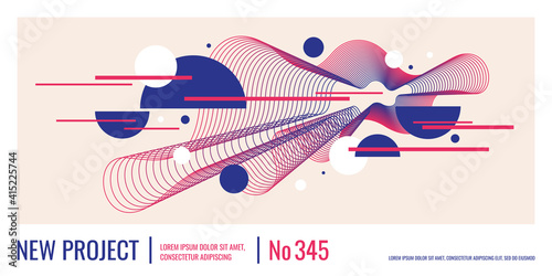 Trendy abstract background. Composition of geometric forms. Modern vector illustration
