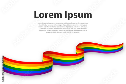 Waving ribbon or banner with gay flag