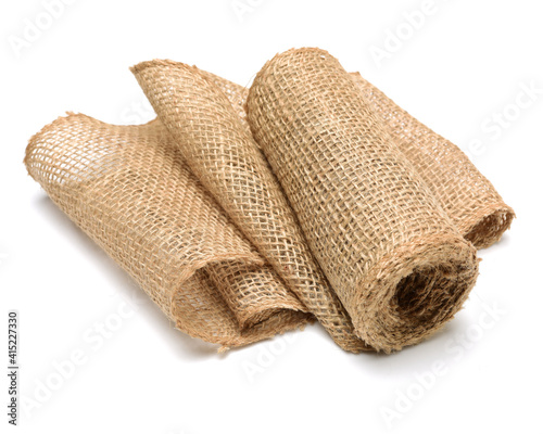 Burlap on white background