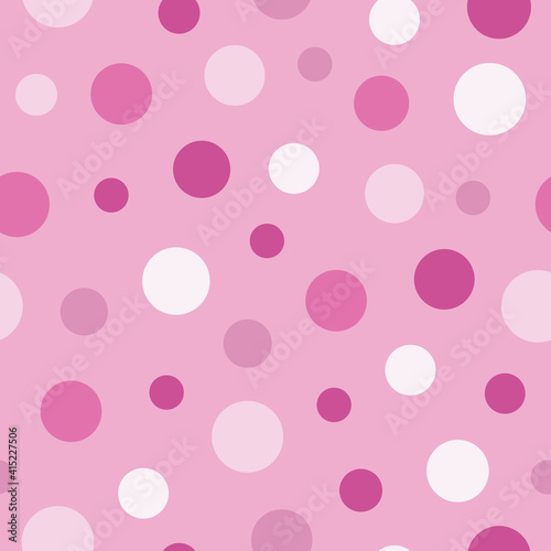 Tossed Abstract Pink Polka Dots Seamless Pattern Background Print