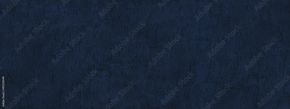 Navy blue abstract background. Dark blue toned texture of a rough plastered concrete wall. Monochrome background with copy space for design. Wide banner. Navy blue abstract background. Dark blue toned texture of a rough plastered concrete wall. Monochrome background with copy space for design. Wide banner.
