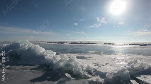 Lake Baikal frozen in winter
