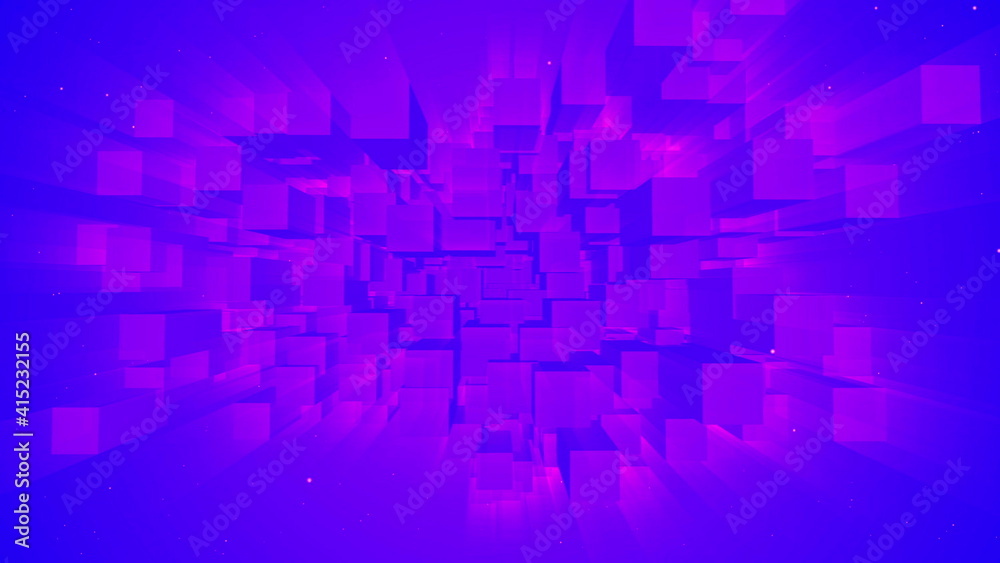3D illustration of neon glow geometrical objects 3D illustration of neon glow geometrical objects