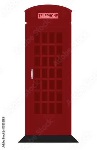 Red telephone box. vector illustration