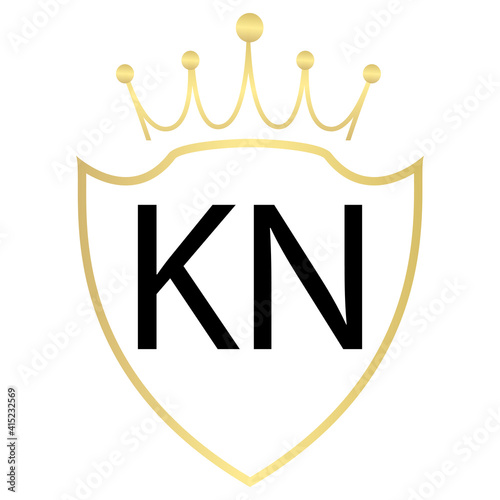 KN Letter Logo Design With Simple style