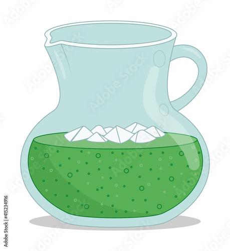 homemade lemonade with ice in a jug