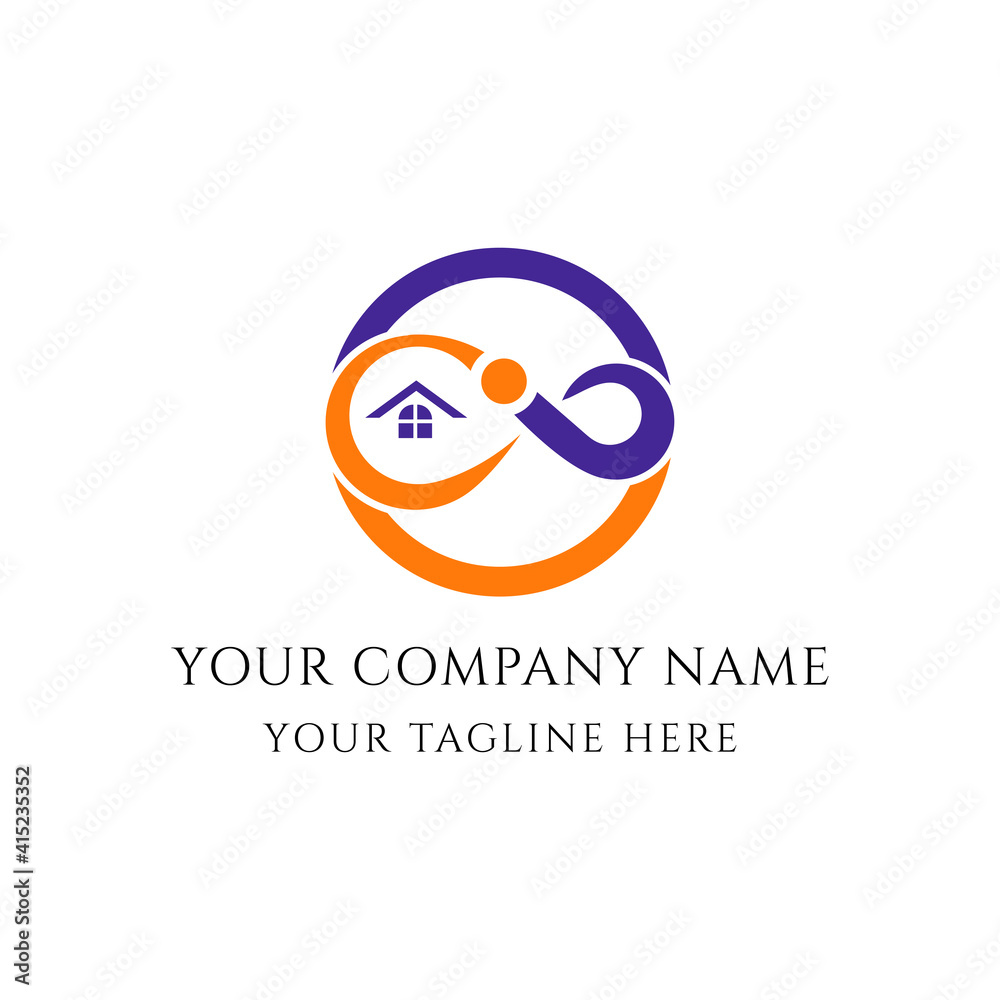 Infinity home logo vector, Infinity real estate logo vector design for company Infinity home logo vector, Infinity real estate logo vector design for company