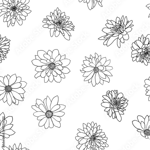 Seamless background with sketch flower or background