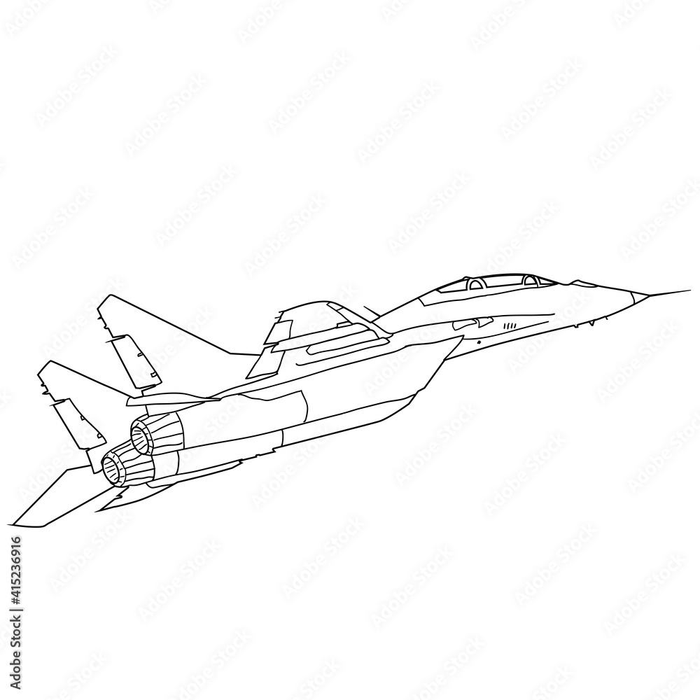 Silhouette military combat airplane on a white background Silhouette military combat airplane on a white background