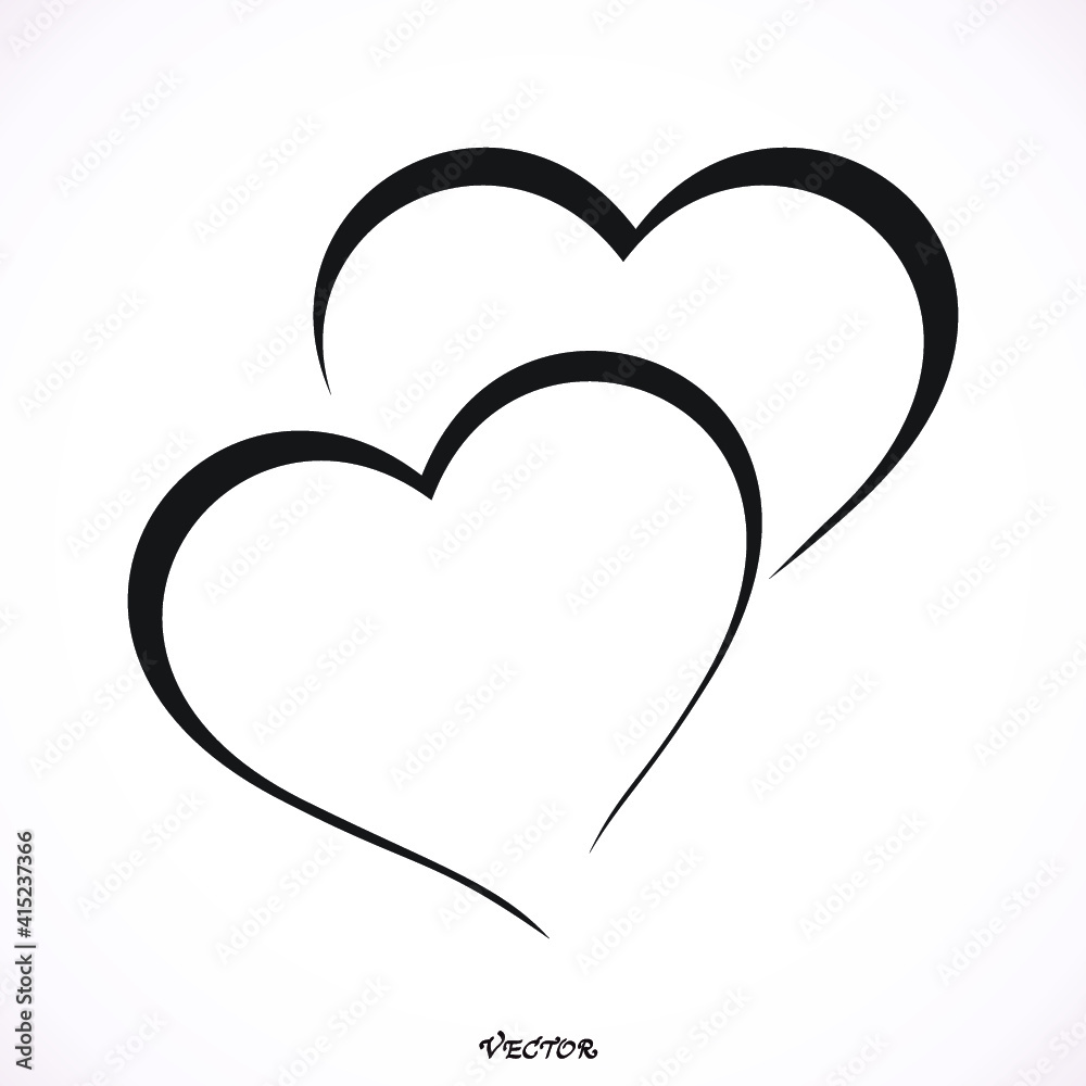 Two hearts - vector icon Two hearts - vector icon