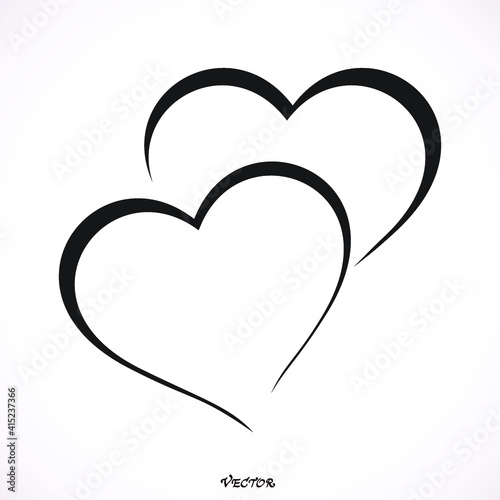 Two hearts - vector icon 