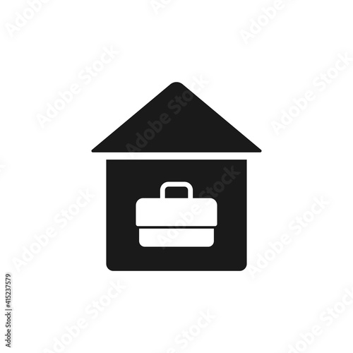 Work from home icon vector illustration. Remote work during pandemic lockdown.