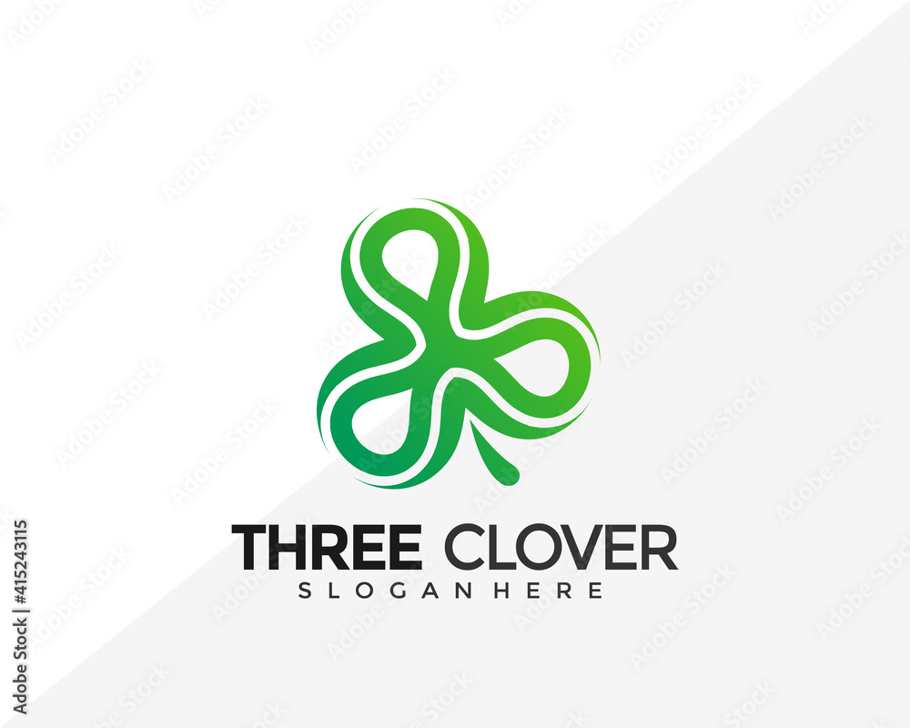 Three Clover Logo Design. Creative Idea logos designs Vector illustration template