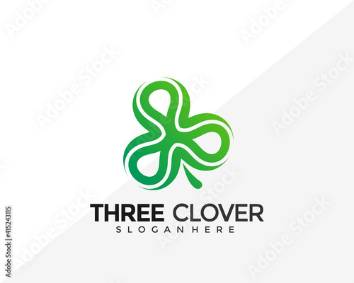 Three Clover Logo Design. Creative Idea logos designs Vector illustration template