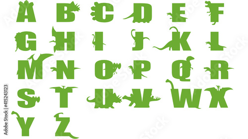 dinosaur shaped letters, alphabet