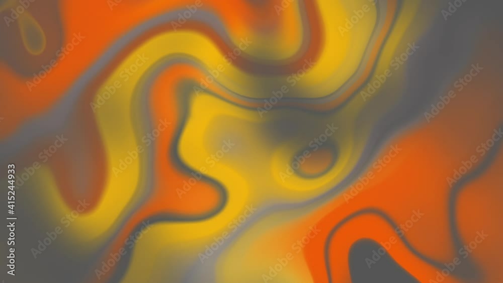 The flowing yellow and orange curves are on a gray background. Digital abstraction of scrambled eggs. Abstract background. The flowing yellow and orange curves are on a gray background. Digital abstraction of scrambled eggs. Abstract background.