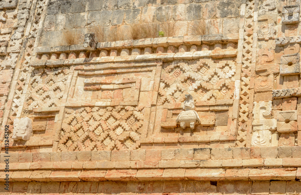 detailed mayan facade