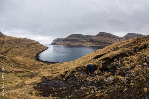 Faroe Islands - Landscape - Cliff - Traelanipa - Vágar - Aerial Photos - Helicopter photo