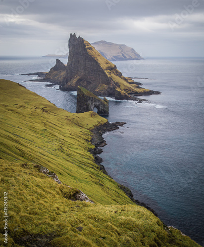 Faroe Islands - Landscape - Cliff - Traelanipa - Vágar - Aerial Photos - Helicopter photo