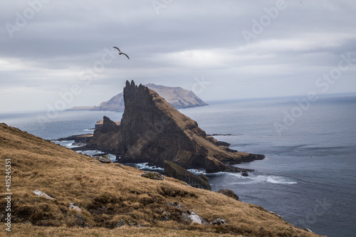 Faroe Islands - Landscape - Cliff - Traelanipa - Vágar - Aerial Photos - Helicopter photo