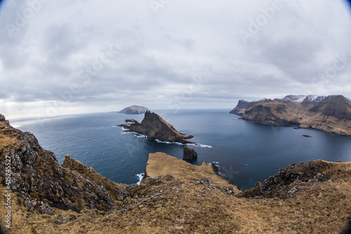 Faroe Islands - Landscape - Cliff - Traelanipa - Vágar - Aerial Photos - Helicopter photo