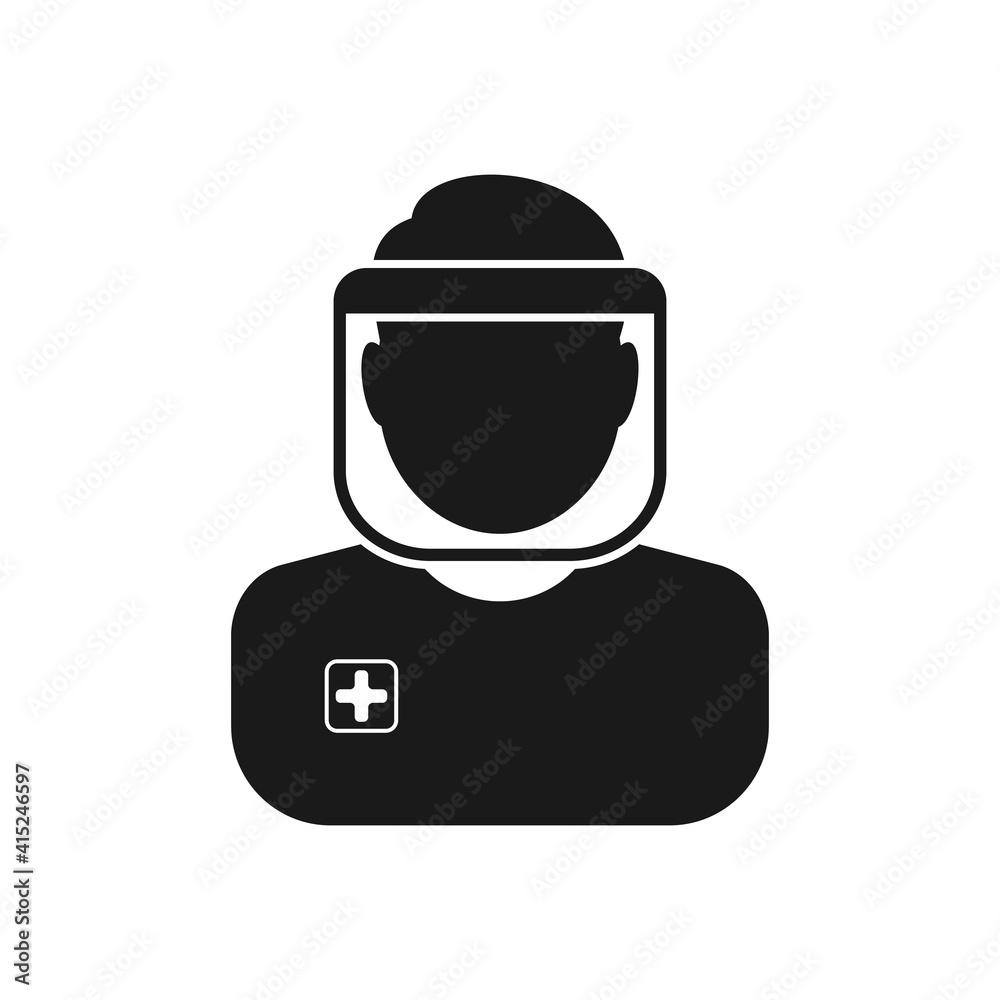 Nurse or doctor with protective gear and face mask. Perfect icon for health care concept. Nurse or doctor with protective gear and face mask. Perfect icon for health care concept.
