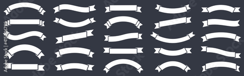 Ribbon banner set. White Ribbons collection. Vector illustration