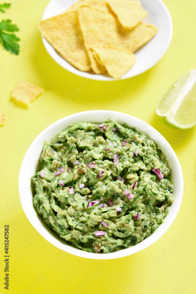 Guacamole dip in bowl Guacamole dip in bowl