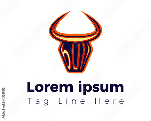 Bull mascot vector logo design for the brand, company, business