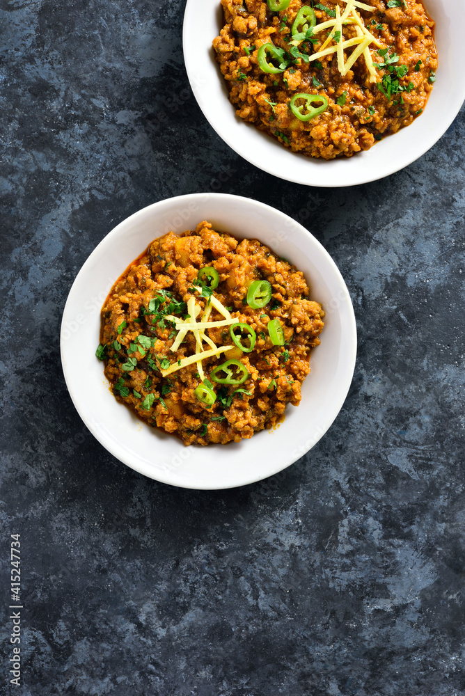 Keema curry in bowl Keema curry in bowl