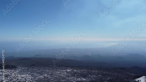 Drone view of Silvestri craters on Etna volcano in Italy 11 - 4K
