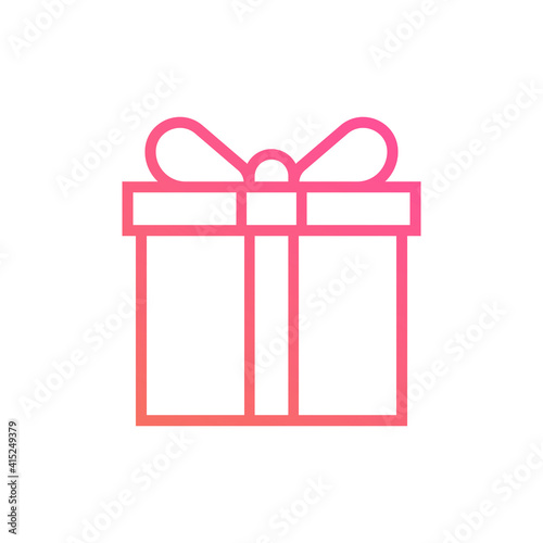 Gift box gradient icon. Vector illustrator.