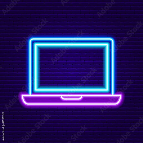 Neon Laptop Sign