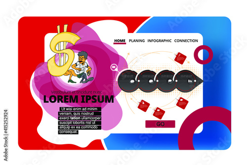 Business concept for internet banners, social media banners, headers of websites, vector illustration 