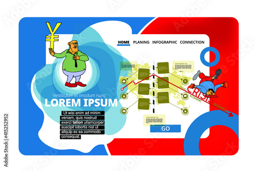 Business concept for internet banners, social media banners, headers of websites, vector illustration 
