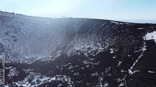 Drone view of Silvestri craters on Etna volcano in Italy 6 - 4K