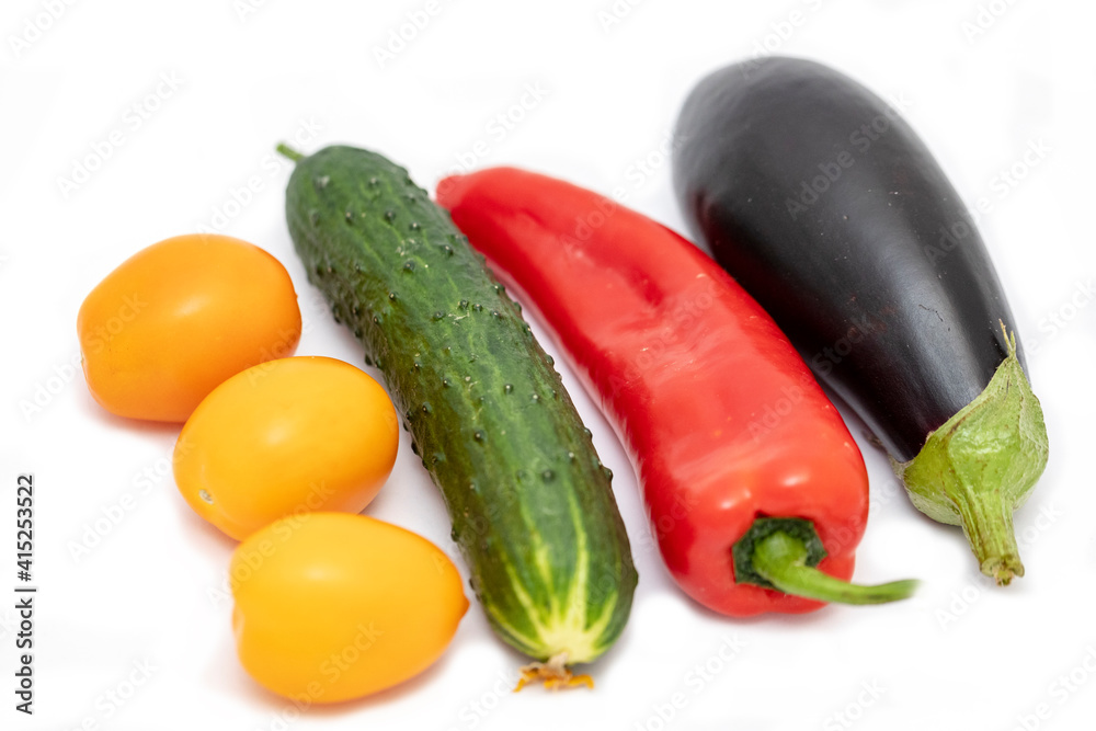 Vegetables on a white background Vegetables on a white background