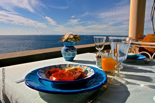 Breakfast with Mediterranean sea view 