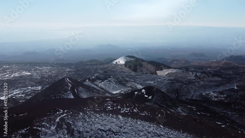 Drone view of Silvestri craters on Etna volcano in Italy 9 - 4K