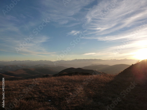 Summer sunset, nature of the North Caucasus. High quality photo