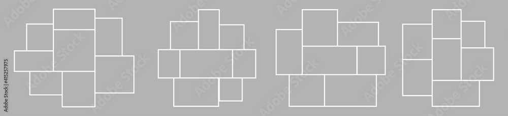 Fototapeta premium Set of photo frames. Collage for photos. Vector frame for pictures. Vector illustration.