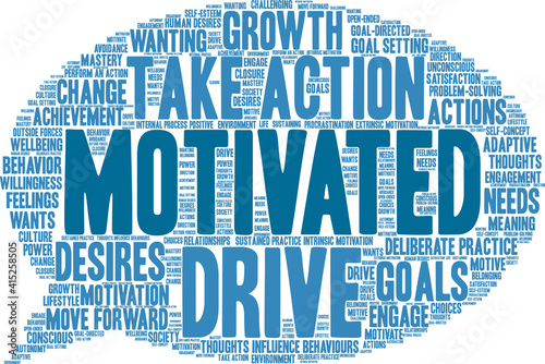 Motivated Word Cloud on a white background. 