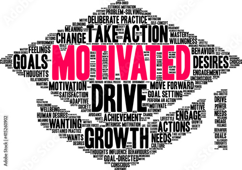 Motivated Word Cloud on a white background. 