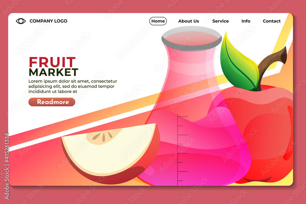 Fruit market website Landing Page. Template for websites, or apps ...