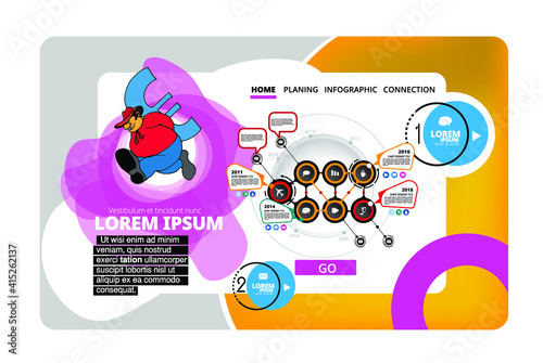 Business concept for internet banners, social media banners, headers of websites, vector illustration 
