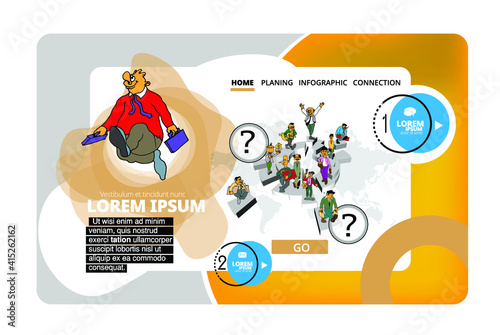 Business concept for internet banners, social media banners, headers of websites, vector illustration 