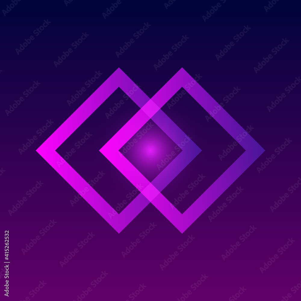 Abstract geometric shape on purple background Abstract geometric shape on purple background